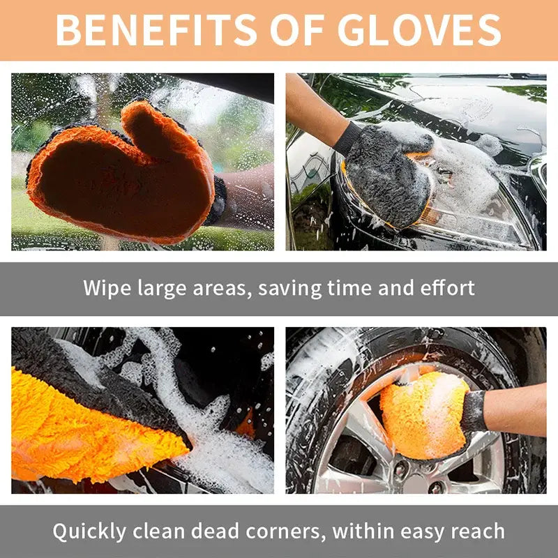 Microfiber Car Washing Mitt Ultra Absorbent Cleaning Gloves